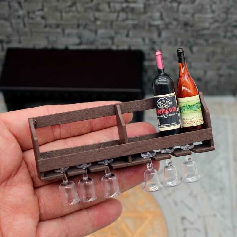 Wine Rack Wall Mount - 1 مجموعة دمية لعبة محاكاة الحائط