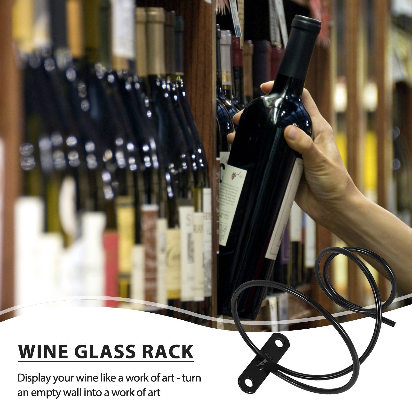 Wine Rack Wall Mount - مجموعة من 6 حوامل نبيذ مثبتة
