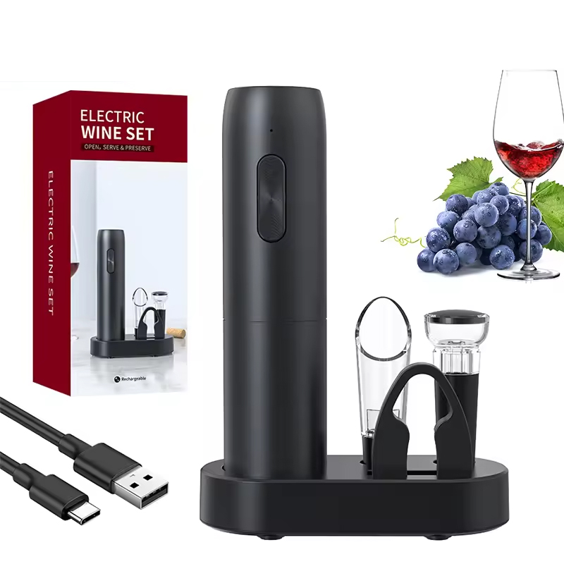 Wine Beer Opener - مجموعة فتاحة زجاجات النبيذ الكهربائية 4