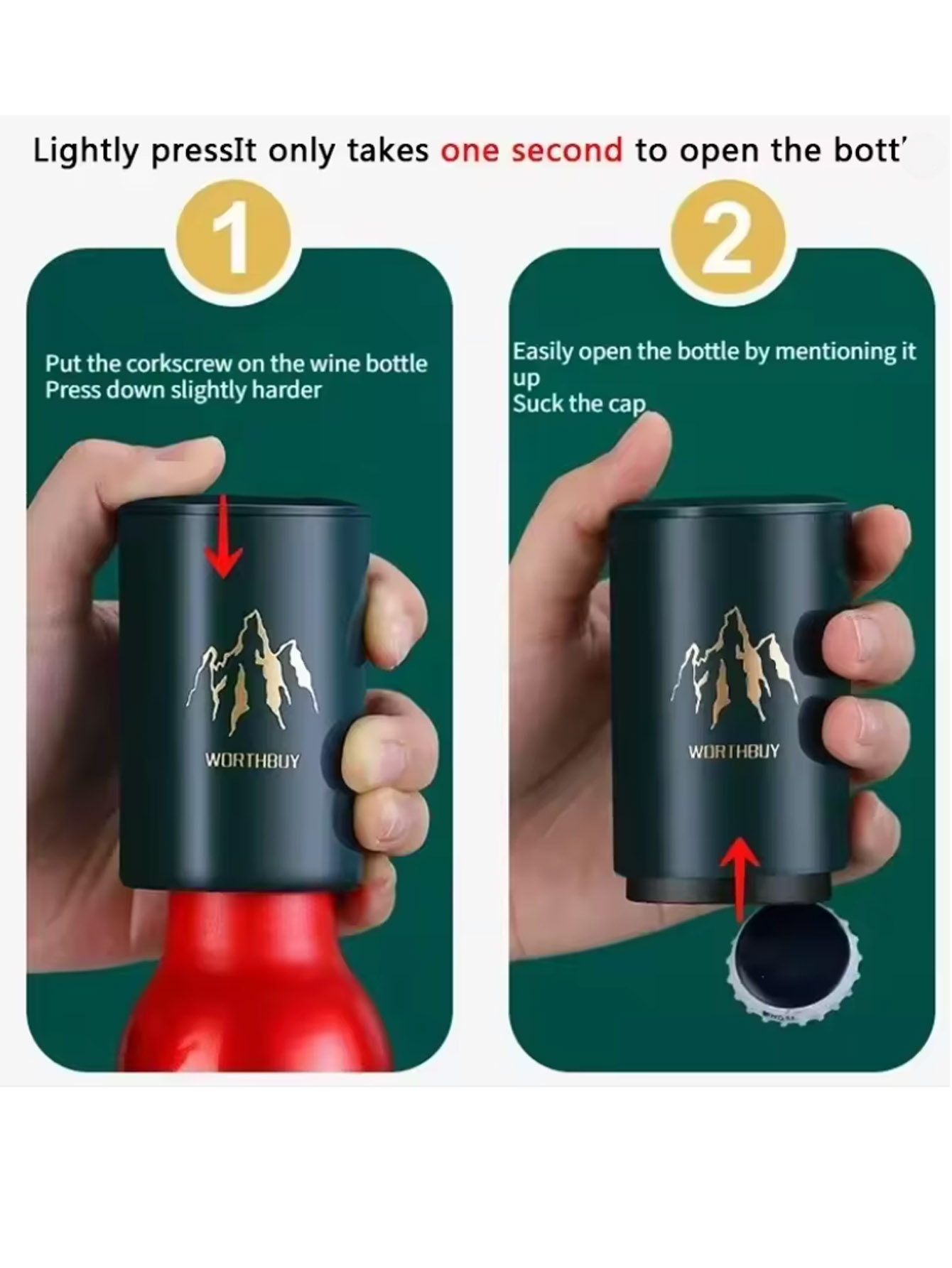 Wine Beer Opener - 1 قطعة فتاحة الزجاجات البيرة التلقائي