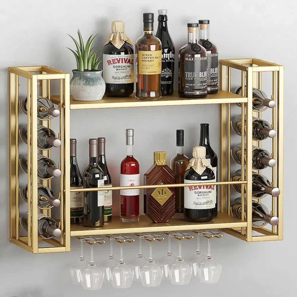 Wine Rack Wall Mount - حامل زجاجات النبيذ المثبت على الحائط،