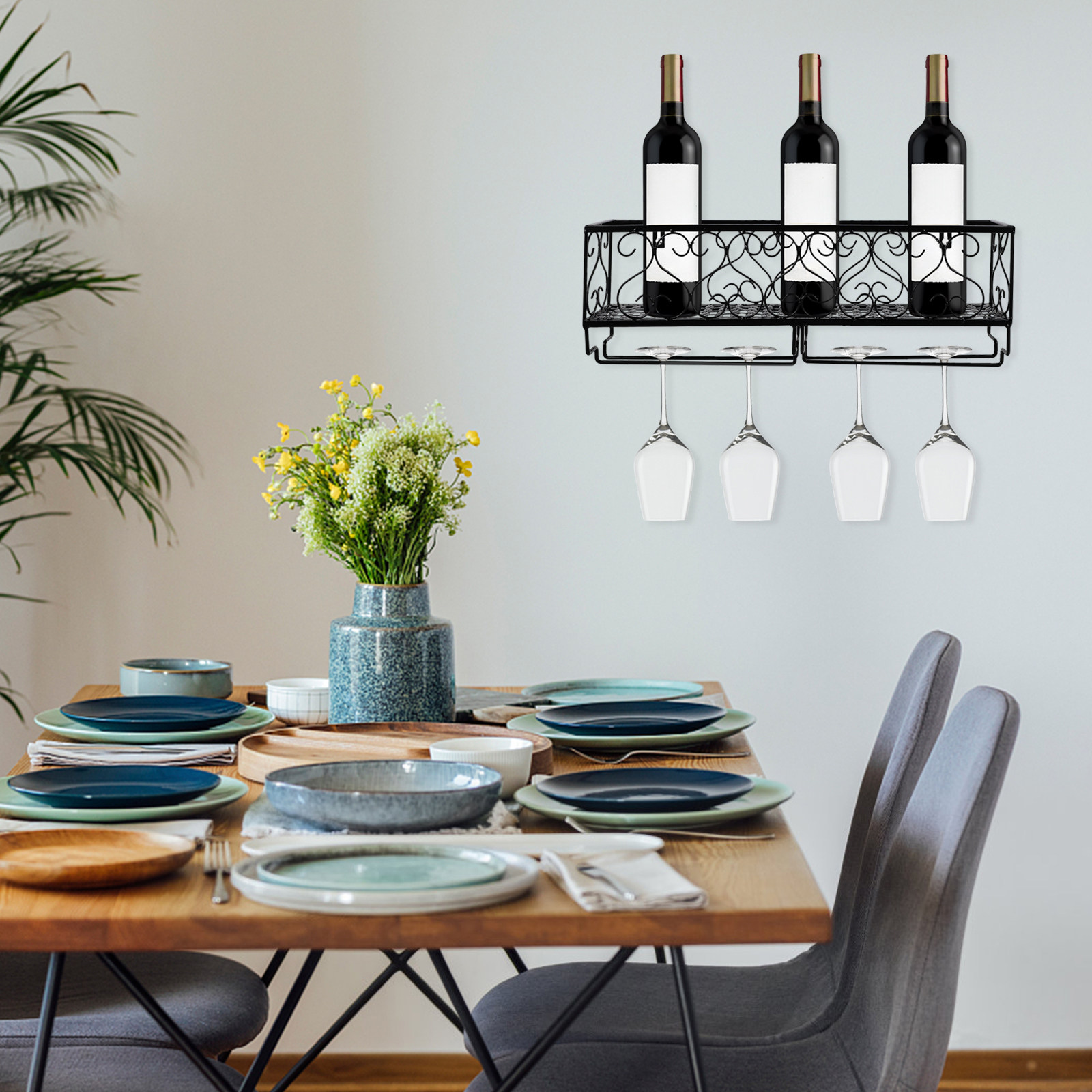حامل زجاجات نبيذ معدني عالي ال - مراجعة Wine Rack Wall Mount وسعره