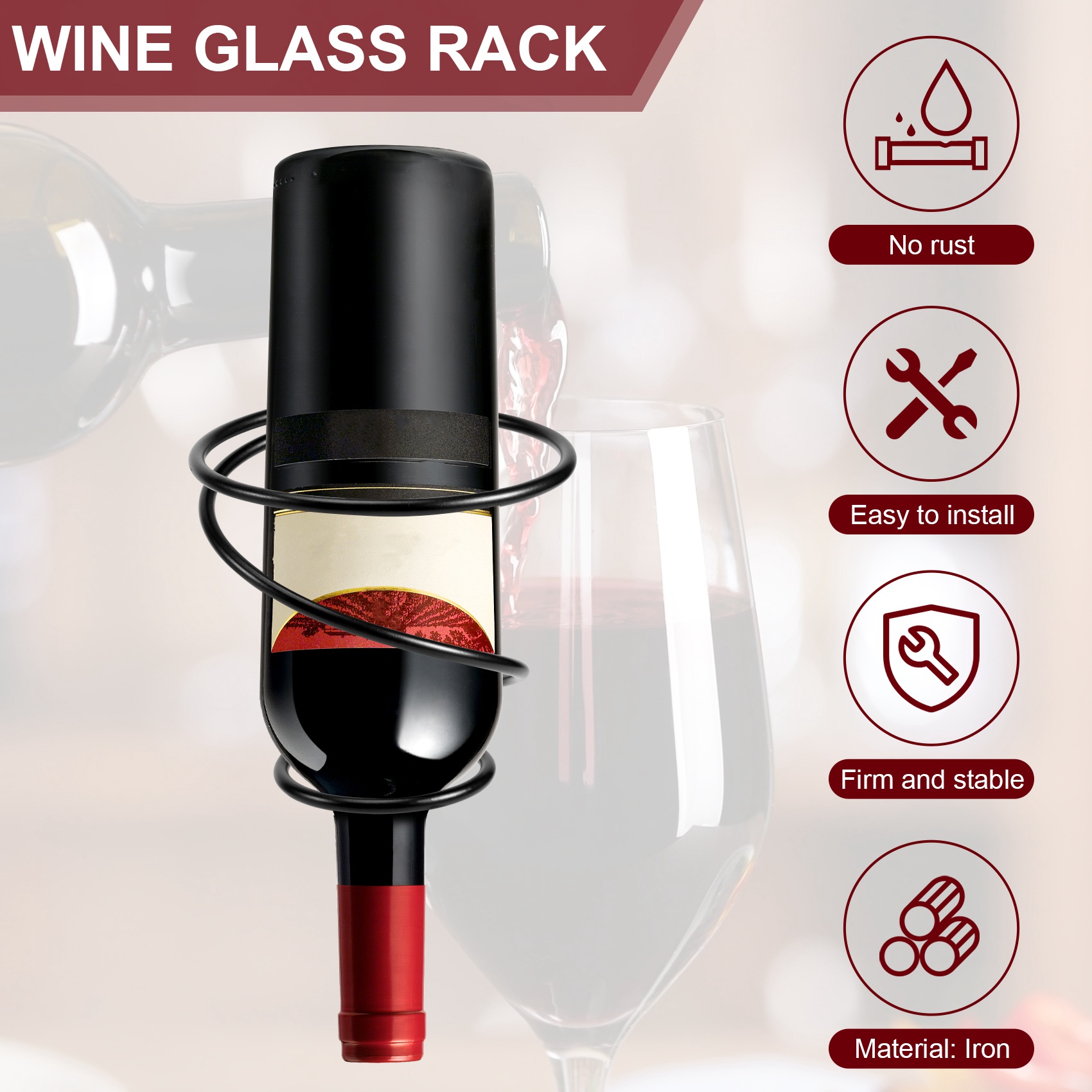 مجموعة من 6 حوامل نبيذ مثبتة ع - مراجعة Wine Rack Wall Mount وسعره