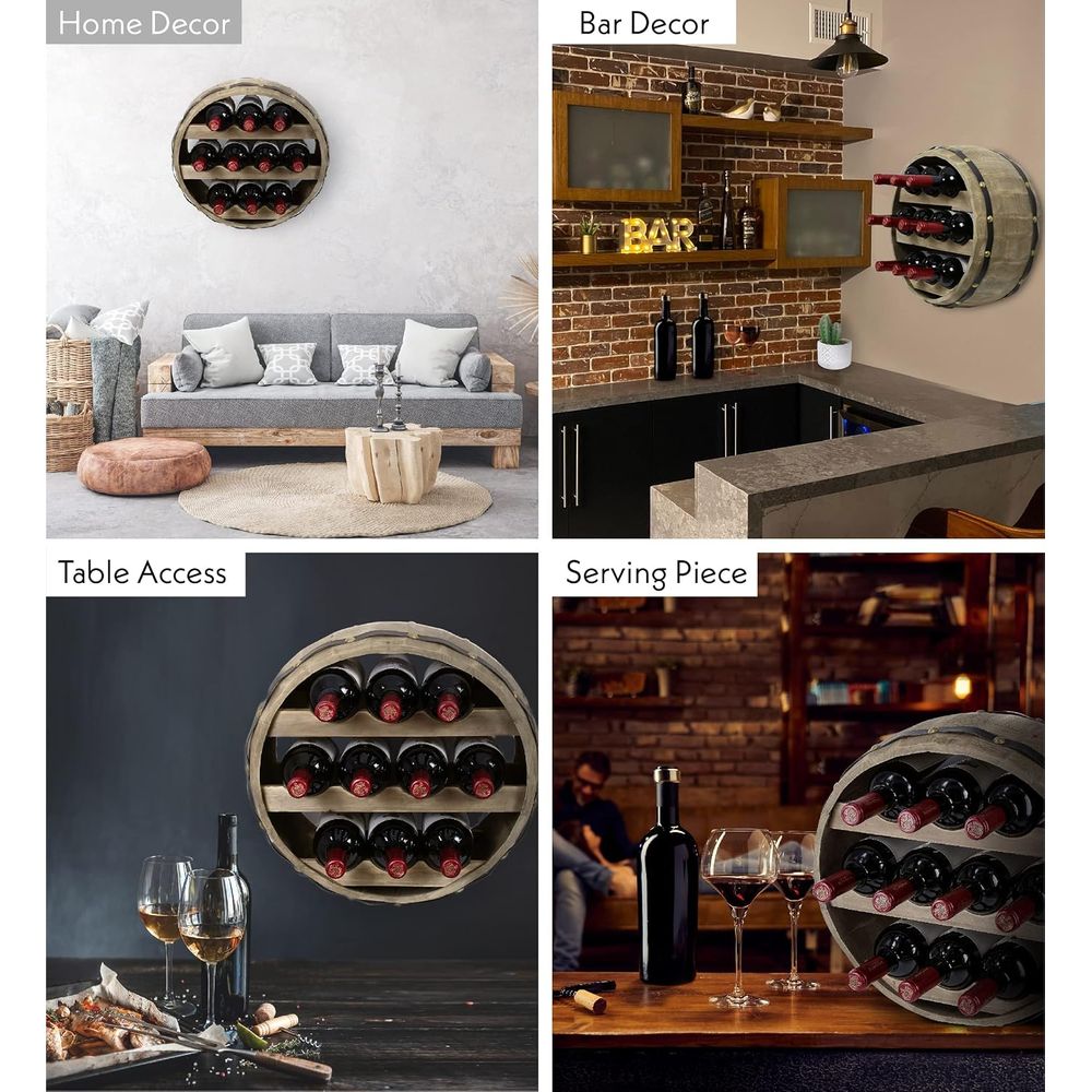 حامل زجاجات نبيذ خشبي طبيعي مث - مراجعة Wine Rack Wall Mount وسعره